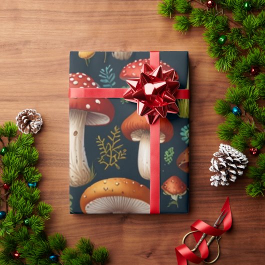 Kanaliserend paddenstoelbos cadeaupapier (Feestdagen Geschenken)