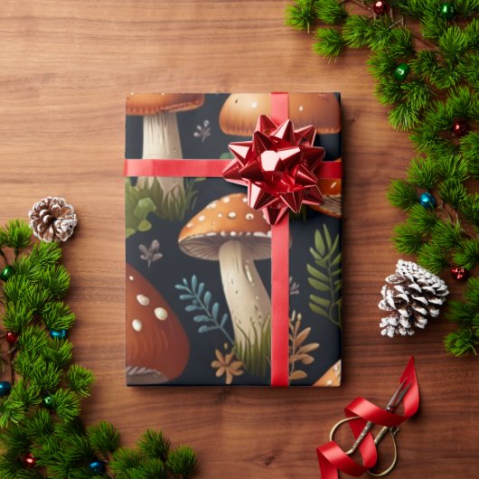 Kanaliserend paddenstoelbos cadeaupapier (Feestdagen Geschenken)
