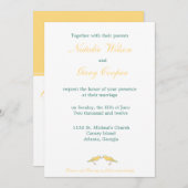 Kanarie - huwelijksuitnodiging kaart (Voorkant / Achterkant)