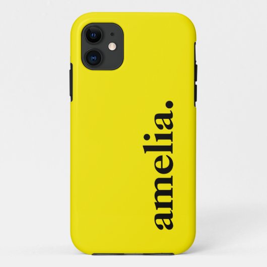 Kanariegeel Effen Kleur Elegante Naam Case-Mate iPhone Case (Achterkant)