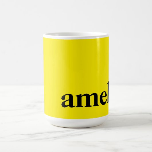 Kanariegeel Effen Kleur Elegante Naam Koffiemok (Center)