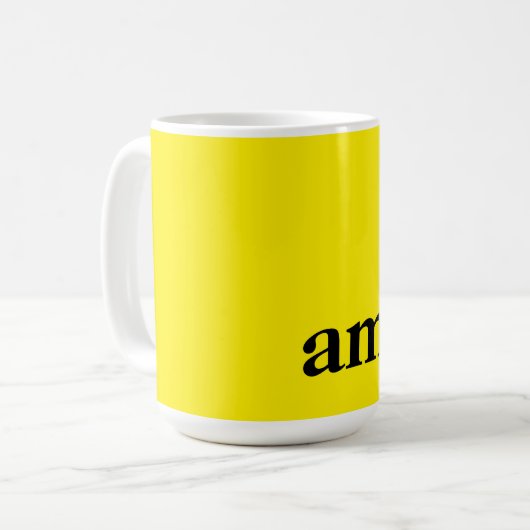Kanariegeel Effen Kleur Elegante Naam Koffiemok (Voorkant links)