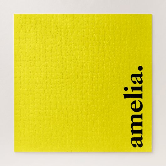 Kanariegeel Effen Kleur Elegante Naam Legpuzzel (Verticaal)