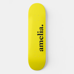 Kanariegeel Effen Kleur Elegante Naam Persoonlijk Skateboard