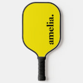 Kanariegeel Effen Kleur Elegante Naam Pickleball Paddle (Voorkant)