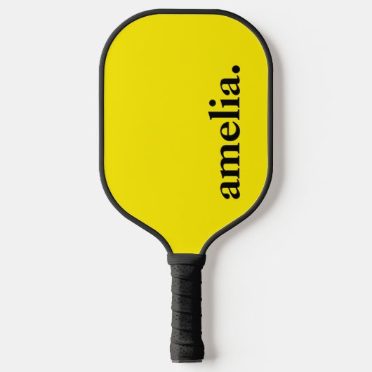 Kanariegeel Effen Kleur Elegante Naam Pickleball Paddle (Voorkant)