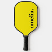 Kanariegeel Effen Kleur Elegante Naam Pickleball Paddle (Achterkant)