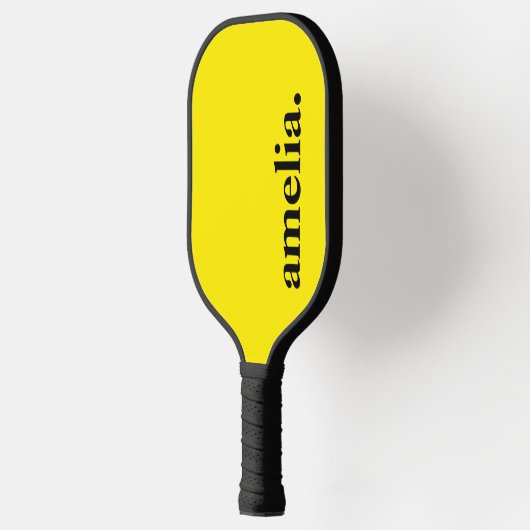 Kanariegeel Effen Kleur Elegante Naam Pickleball Paddle (Links)