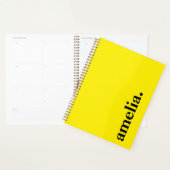 Kanariegeel Effen Kleur Elegante Naam Planner (Display)