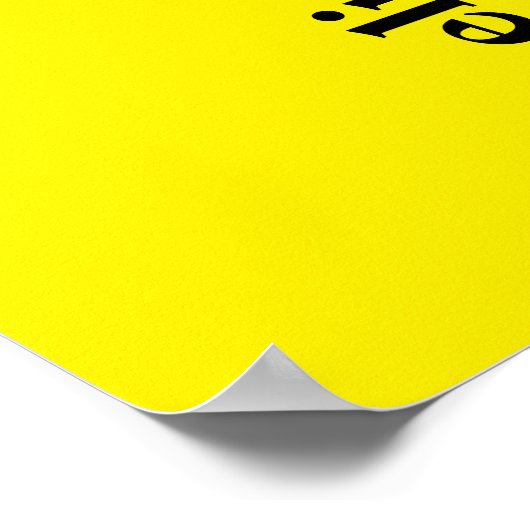 Kanariegeel Effen Kleur Elegante Naam Poster (Hoek)