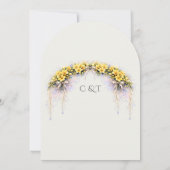 Kanariegeel Romantische Freesia Bloem Bruiloft Kaart (Achterkant)