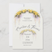 Kanariegeel Romantische Freesia Bloem Bruiloft Kaart (Voorkant)