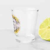 Kanariegeel Romantische Freesia Bloem Bruiloft Shot Glas (Rechts)