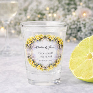Kanariegeel Romantische Freesia Bloem Bruiloft Shot Glas