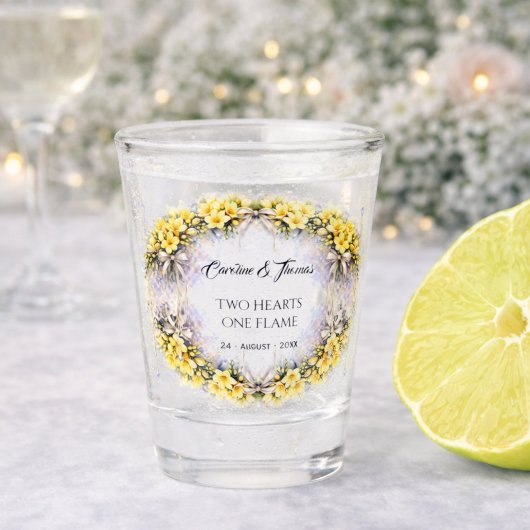 Kanariegeel Romantische Freesia Bloem Bruiloft Shot Glas