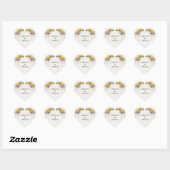 Kanariegeel Romantische Freesia Bloemige Bruiloft Hart Sticker (Vel)