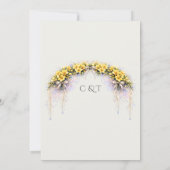 Kanariegeel Romantische Freesia Bloemige Bruiloft Kaart (Achterkant)