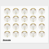Kanariegeel Romantische Freesia Bloemige Bruiloft Ronde Sticker (Vel)