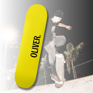Kanariegele Gele Moderne Naam   Klassiek Trendy Persoonlijk Skateboard