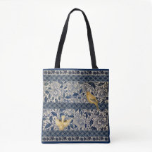 Kanaries op Blue Chinoiserie Design