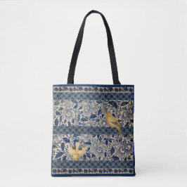 Kanaries op Blue Chinoiserie Design Tote Bag