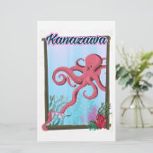 Kanazawa Japanse  reisposter Briefpapier (Staand voorkant)
