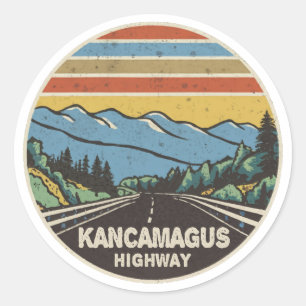 Kancamagus Highway naar New Hampshire Mountains Ronde Sticker