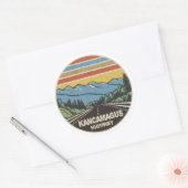 Kancamagus Highway naar New Hampshire Mountains Ronde Sticker (Envelop)