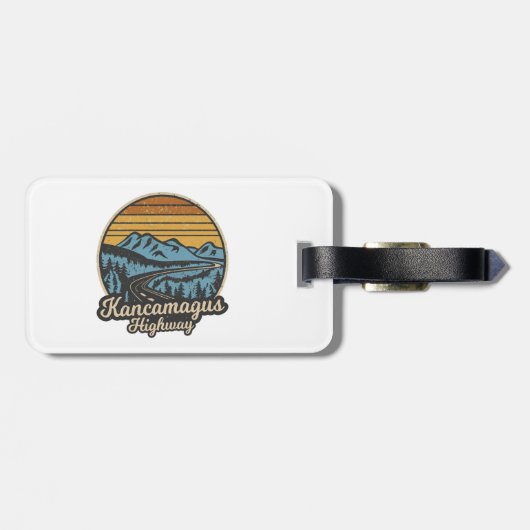 Kancamagus Highway New Hampshire Retro Bagagelabel (Achterkant horizontaal)