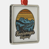 Kancamagus Highway New Hampshire Retro Metalen Ornament (Rechts)