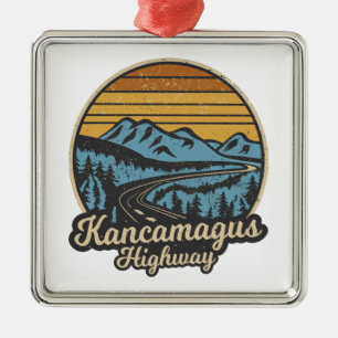 Kancamagus Highway New Hampshire Retro Metalen Ornament