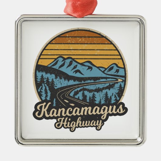 Kancamagus Highway New Hampshire Retro Metalen Ornament (Voorkant)