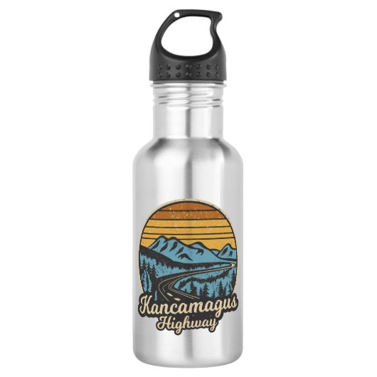 Kancamagus Highway New Hampshire Retro Waterfles (Voorkant)