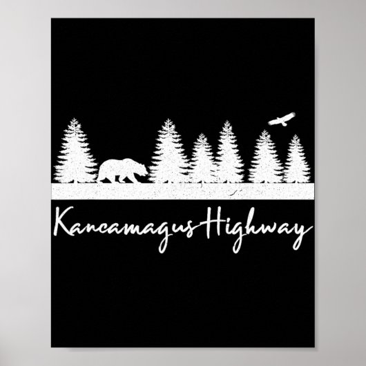 Kancamagus Highway New Hampshire Rustic Bear Wildl Poster (Voorkant)