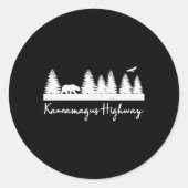 Kancamagus Highway New Hampshire Rustic Bear Wildl Ronde Sticker (Voorkant)