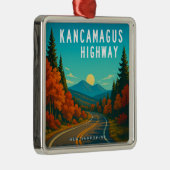 Kancamagus Highway New Hampshire zonsondergang Metalen Ornament (Rechts)