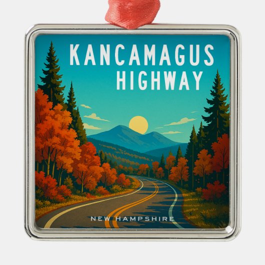 Kancamagus Highway New Hampshire zonsondergang Metalen Ornament (Voorkant)