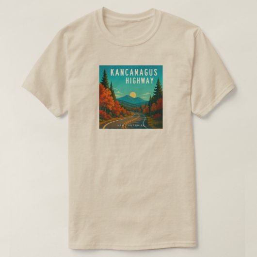 Kancamagus Highway New Hampshire zonsondergang T-shirt (Design voorkant)