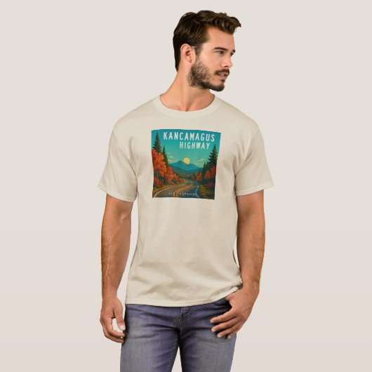 Kancamagus Highway New Hampshire zonsondergang T-shirt (Voorkant volledig)