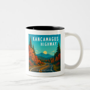 Kancamagus Highway New Hampshire zonsondergang Tweekleurige Koffiemok