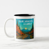 Kancamagus Highway New Hampshire zonsondergang Tweekleurige Koffiemok (Links)