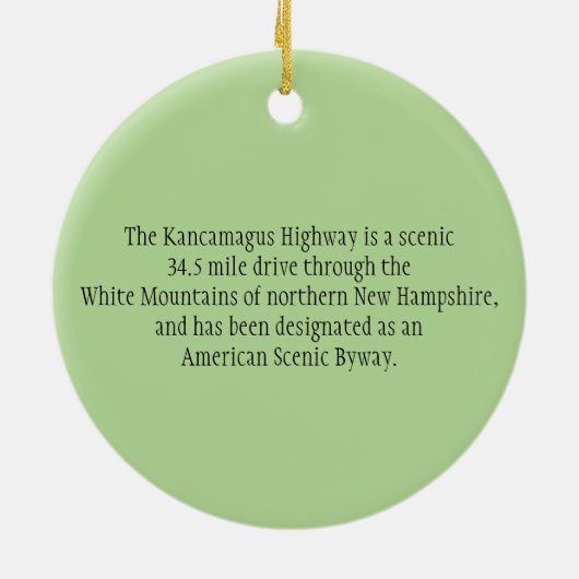 Kancamagus Highway Ornament (Achterkant)