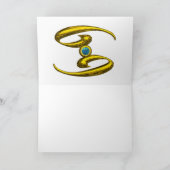 KANCER Blue Opal & Gold Zodiac Birthday Kaart (Binnen)