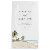 KANCUN Waterverf Beach Palm Tree Dank u klein Klein Cadeauzakje (Voorkant)