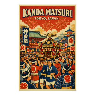 Kanda Matsuri-festival in Tokio, Japan Reizen Perfect Poster