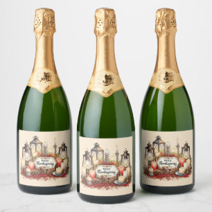 Kandelaar Dankbaarheid – Thanksgiving Zegen  Sparkling Wijnetiket