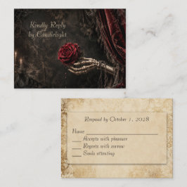 Kandelaar Gotische Halloween RSVP-kaart Informatiekaartje