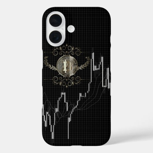 Kandelaar Grafiek & Bitcoin Gouden Munt Case-Mate iPhone Case (Achterkant)
