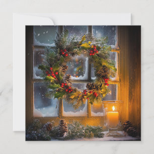 Kandelaar Krans Christmas Wenskaart