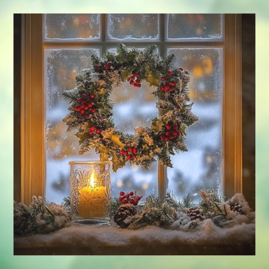 Kandelaar Krans Window Cling Raamsticker (Vel 3)